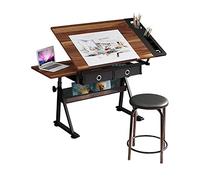 Tavolo da disegno regolabile con cassetti e sgabello, ideale per disegnare, dipingere, fare schizzi, scrivere e leggere, perfetto per artisti e studenti