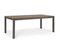 Tavolo da esterno alluminio ELIAS Allungabile Teak e Antracite (200-300x95x74cm) 0662975