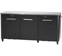 cozze Tavolo da esterno 3 ante e 6 rotelle girevoli in acciaio inossidabile/nero/grigio