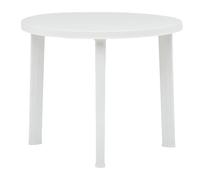 Tavolo da esterno in polipropilene componibile rotondo con diametro 90xH72 cm bianco