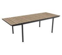 Tavolo da esterno polipropilene PORTO Allungabile Black e Ashwood (153-229x90x7