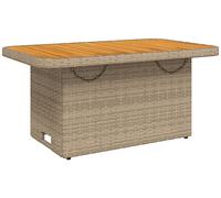 TAVOLO DA ESTERNO VIDAXL Beige 90x55x71cm Polyrattan e Legno Acacia - 368277