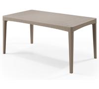 Tavolo giardino polipropilene effetto rattan cappuccino cm 160x90x74 da esterno