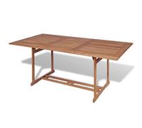Tavolo da Giardino 180x90x75 cm in Massello di Teak Naturale, Tavolo da Pranzo Esterno Resistente alle Intemperie, Design Moderno per Terrazza, Giardino, Cortile, Ideale per 6-8 Persone