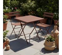 Tavolo da giardino 70x70x71 cm pieghevole mogano Greensboro marrone