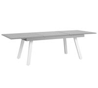 Tavolo da Giardino Alluminio Grigio e Bianco Allungabile 175/255x100 cm Pereta