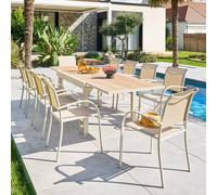 Tavolo da giardino allungabile 135 270x90x75,5 cm - Piazza argilla beige