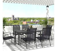 Tavolo da Giardino Allungabile da 160-220 cm per 6-8 Persone Rettangolare in Alluminio, Grigio