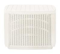 Tavolo da giardino bianco 53 x 53 x 40 cm in plastica per patio e terrazza | Design elegante rattan, facile da pulire, uso esterno, leggero e mobile, finitura bianca senza tempo