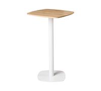 Tavolo da giardino bistrot con base in metallo 60x60cm quadrato Marrone chiaro e