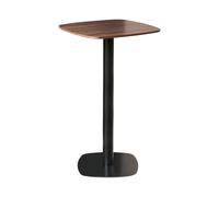 Tavolo da giardino bistrot con base in metallo 60x60cm quadrato Marrone scuro e