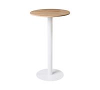 Tavolo da giardino bistrot con base in metallo 60x60cm rotondo Marrone chiaro e