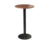 Tavolo da giardino bistrot con base in metallo 60x60cm rotondo Marrone scuro e n