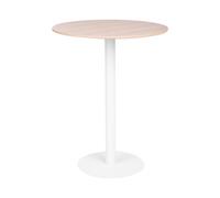 Beliani Tavolo da giardino bistrot con base in metallo 80 x 80 cm rotondo Marrone chiaro e bianco