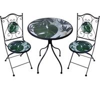 Tavolo da giardino con 2 sedie colore verde/nero