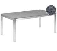 Tavolo da Giardino Granito Grigio Gambe Acciaio Argento 180 x 90 cm Grosseto