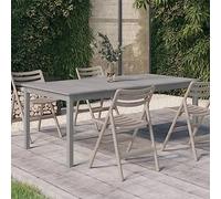 Tavolo da Giardino Grigio 200x100x75cm in Legno Massello di Acacia, Tavolo da Esterno Resistente e Durevole per Terrazzo, Patio o Giardino, Facile da Pulire con Finitura ad Design Rustico Elegante