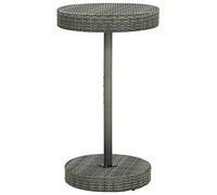 Tavolo da Giardino Grigio 60, 5x106 cm in Polyrattan, Elegant Outdoor Dining Table with UV-Resistant PE Rattan & Powder-Coated Steel Frame, Round Garden Table for Patio, Balcony, Easy to Clean