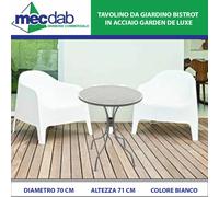 Tavolo da Giardino in Alluminio Ø 70 x H71 Cm Bistrot Vari Colori Garden De Luxe