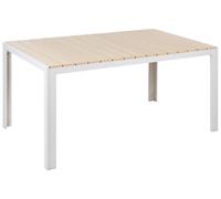 Tavolo da Giardino in Alluminio Beige e Bianco a 6 Posti Stile Moderno Como