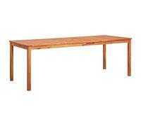 Tavolo da Giardino in Legno Massello di Acacia 215x90x74 cm, Rustic Outdoor Dining Table for Patio Garden Terrace, Easy to Assemble with Umbrella Hole, Durable Oil Finish, Spacious Family Meals