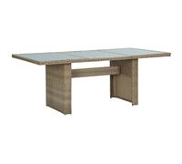 Tavolo da Giardino in Vetro e Polyrattan Marrone 200x100x74 cm, Tavolo da Esterno Resistente per Terrazza Patio, Struttura in Acciaio e Piano in Vetro, Facile da Spostare, per Pranzi all'Aperto