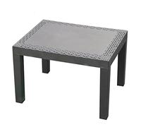 Tavolo da giardino Jack antracite effetto rattan 59x46 cm plastica, tavolino esterno resistente