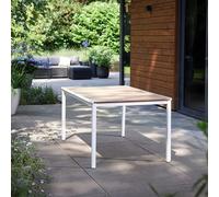 Tavolo da Giardino Keter 160 CM Effetto Legno con Struttura bianca in metallo