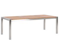 Tavolo da Giardino Legno di Eucalipto Chiaro Gambe Acciaio 220 x 100 cm Grosseto