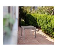 TAVOLO RESINA QUADRATO MALMO 80X80X74H CM PIANO EFFETTO LEGNO TORTORA ESTERNO
