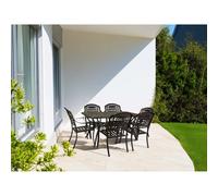 Tavolo da giardino Maryland in alluminio bronzo 6 posti Bronzato