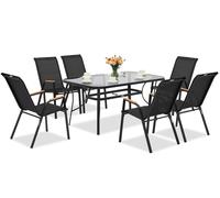 Tavolo da giardino Modena/Bitonto Wood nero per 6 persone Garden Point