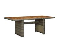 Tavolo da Giardino Moderno in Polyrattan Marrone con Piano in Massello Acacia, Tavolo da Esterno Resistente all'Acqua, Set da Pranzo per Terrazza Giardino Balcone, Design Elegante e Durevole