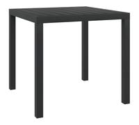 Tavolo da Giardino Nero 80x80x74 cm in Alluminio e WPC, Tavolo Esterno Moderno con Piano in Legno Composito, Resistente agli Agenti Atmosferici, Facile Montaggio, Ideale per Terrazzo Patio Giardino