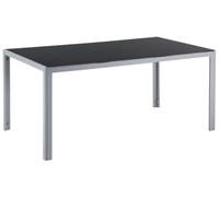 Tavolo da Giardino Piano Vetro Temperato Struttura Alluminio 160 x 90 cm