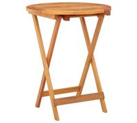 Tavolo da Giardino Pieghevole 60cm Legno Massello di Eucalipto per Esterni, Tavolo Rotondo con Foro Ombrellone, Ideale per Pranzo all'Aperto, Picnic e BBQ, Resistente alle Facile da Pulire