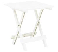 Tavolo da Giardino Pieghevole Bianco 45x43x50 cm in Plastica Resistente, Tavolino da Esterno per Terrazza o Patio, Design Elegante a Doghe, Facile da Ripiegare e Conservare Senza Assemblaggio