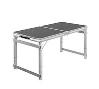Tavolo da giardino pieghevole in alluminio portatile con maniglia regolabile in altezza tavolo da pranzo da picnic per barbecue festa spiaggia 120 x 60 x 75 cm colore grigio