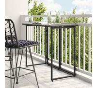 Tavolo da Giardino Pieghevole Nero 90x51x75 cm in Polyrattan, Esterno Pieghevole per Terrazza Giardino Balcone, Tavolo da Pranzo all Aperto Resistente alle Intemperie, Leggero e Facile da Riporre