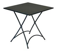 Tavolo da giardino pieghevole quadrato in ferro Stresa Moia finitura nero opaco impilabile e pieghevole Misure L 70 cm - A 74 cm - P 70 cm