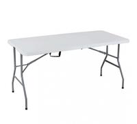 Tavolo da Giardino Pieghevole Rettangolare 152x70x74 cm Bianco CT804547 0