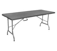 Tavolo da Giardino Pieghevole Rettangolare Acciaio 180x75x72 cm Grigio Amicasa