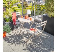 Tavolo da giardino pieghevole tondo 60x71 cm argilla Greensboro beige