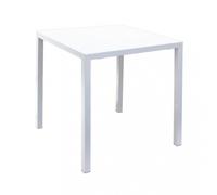 Tavolo da Giardino Quadrato Autolivellante in Acciaio 70x70 Bianco MO806843