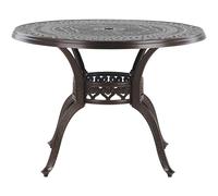 Beliani Tavolo da Giardino Rotondo da Pranzo in Alluminio Marrone ø 102 cm