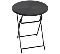 Tavolo Da Giardino Rotondo E Pieghevole In Acciaio E Hdpe, Ø60x73 Cm, Grigio Scuro