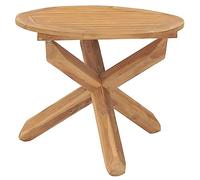 Tavolo da Giardino Rotondo in Legno di Teak, Design Classico, Materiale Resistente alle Intemperie, Tavolo da Pranzo Esterno, Tavolo da Balcone, per Giardino e Terrazzo, Colore Naturale, Ø90x75 cm