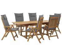 Tavolo da Giardino Rustico in Vero Legno di Acacia per 6 Persone Java