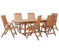 Tavolo da Giardino Rustico in Vero Legno di Acacia per 6 Persone Java