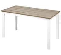 Tavolo da giardino Tavolino da esterno legno chiaro e bianco Messina